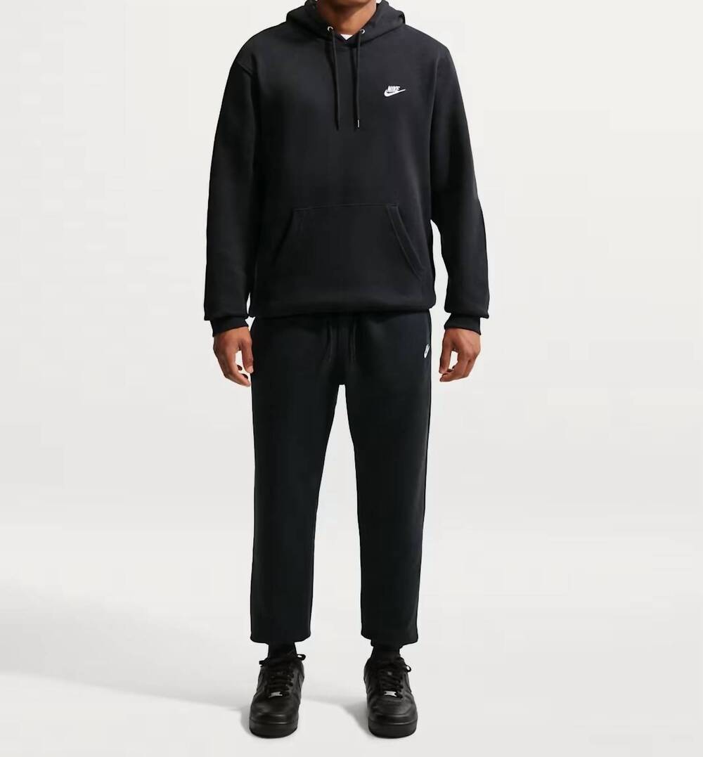 NEW NIKE club fleece pullover hoodie in black